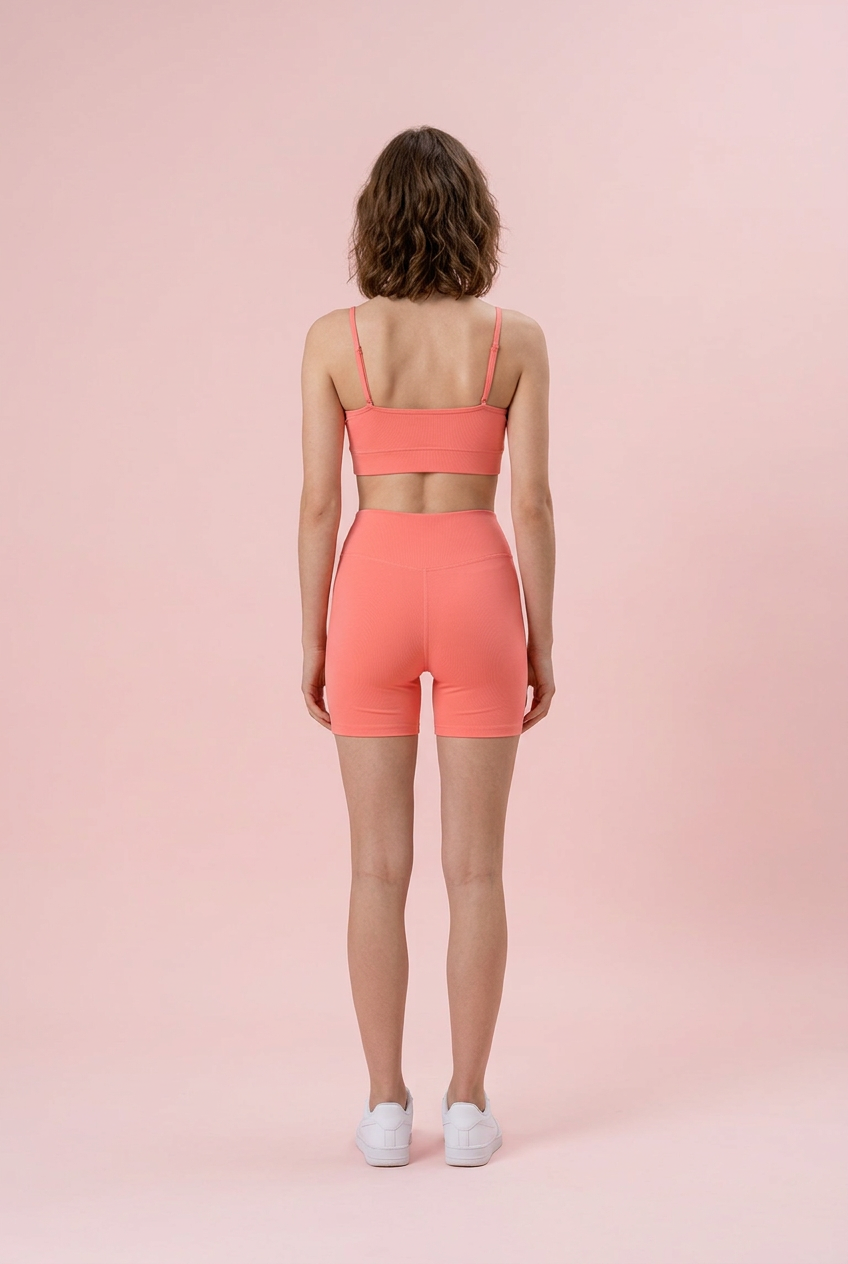 Conjunto em cotton esportivo Rosa Neon