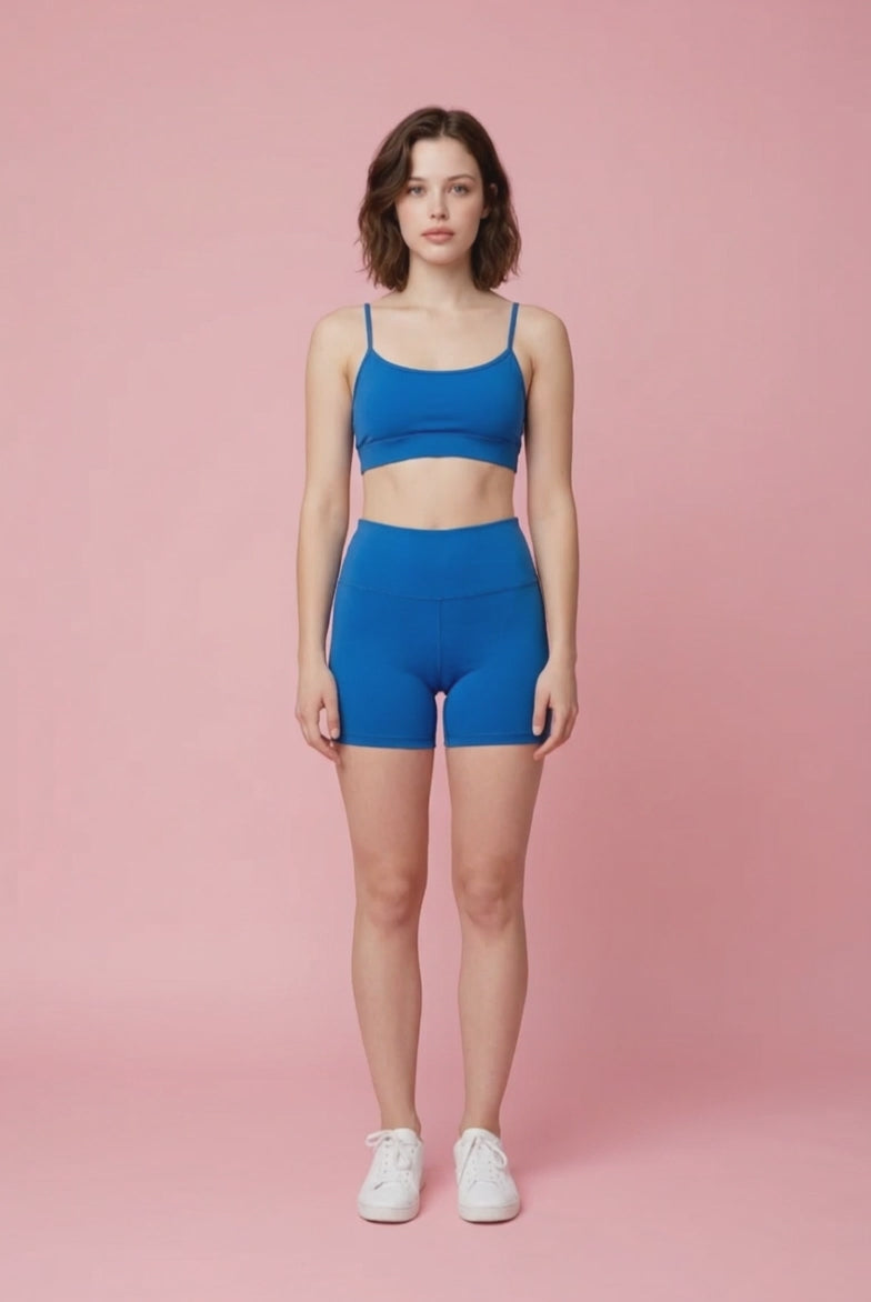 Conjunto em cotton esportivo Azul